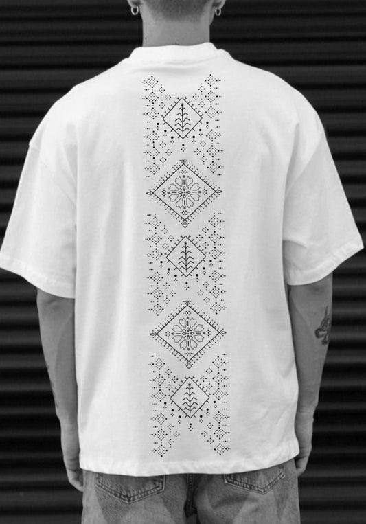 Playera oversize Cempasúchil y Maíz Blanca