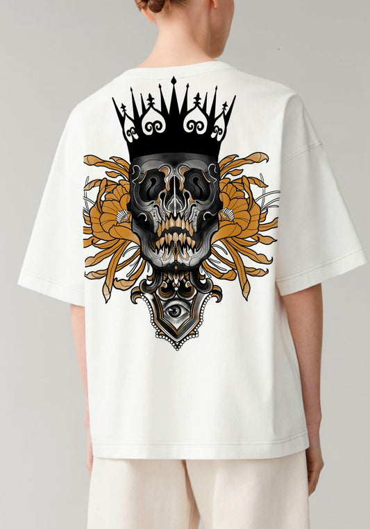 Playera oversize Craneo flores
